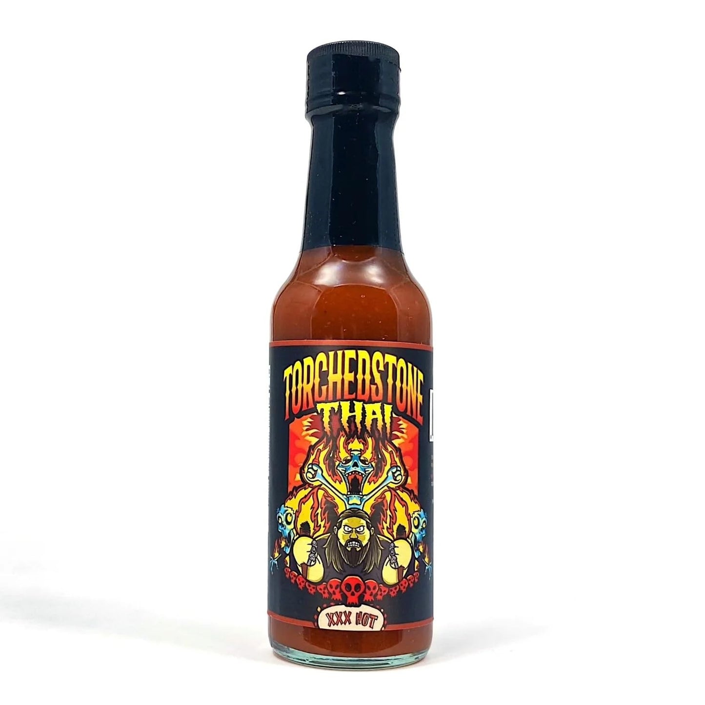 Torchbearer Sauces Brimestone TorchedStone Thai XXX Hot Sauce, Heat Level 6 - Fiery Carolina Reaper and Scorpian Pepper Thai Curry with Fruity Hints