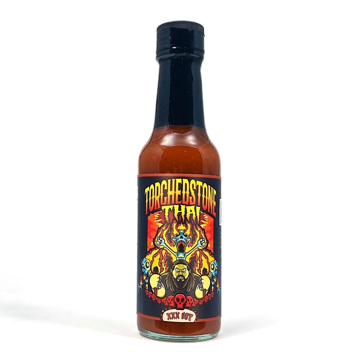 Torchbearer Sauces Brimestone TorchedStone Thai XXX Hot Sauce, Heat Level 6 - Fiery Carolina Reaper and Scorpian Pepper Thai Curry with Fruity Hints