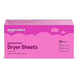 Amazon Basics Dryer Sheets Laundry Fabric Softener, Spring Fresh Scent, Reduces Static, Static Control, 160 Count