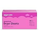 Amazon Basics Dryer Sheets Laundry Fabric Softener, Spring Fresh Scent, Reduces Static, Static Control, 160 Count