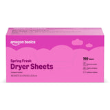 Amazon Basics Dryer Sheets Laundry Fabric Softener, Spring Fresh Scent, Reduces Static, Static Control, 160 Count