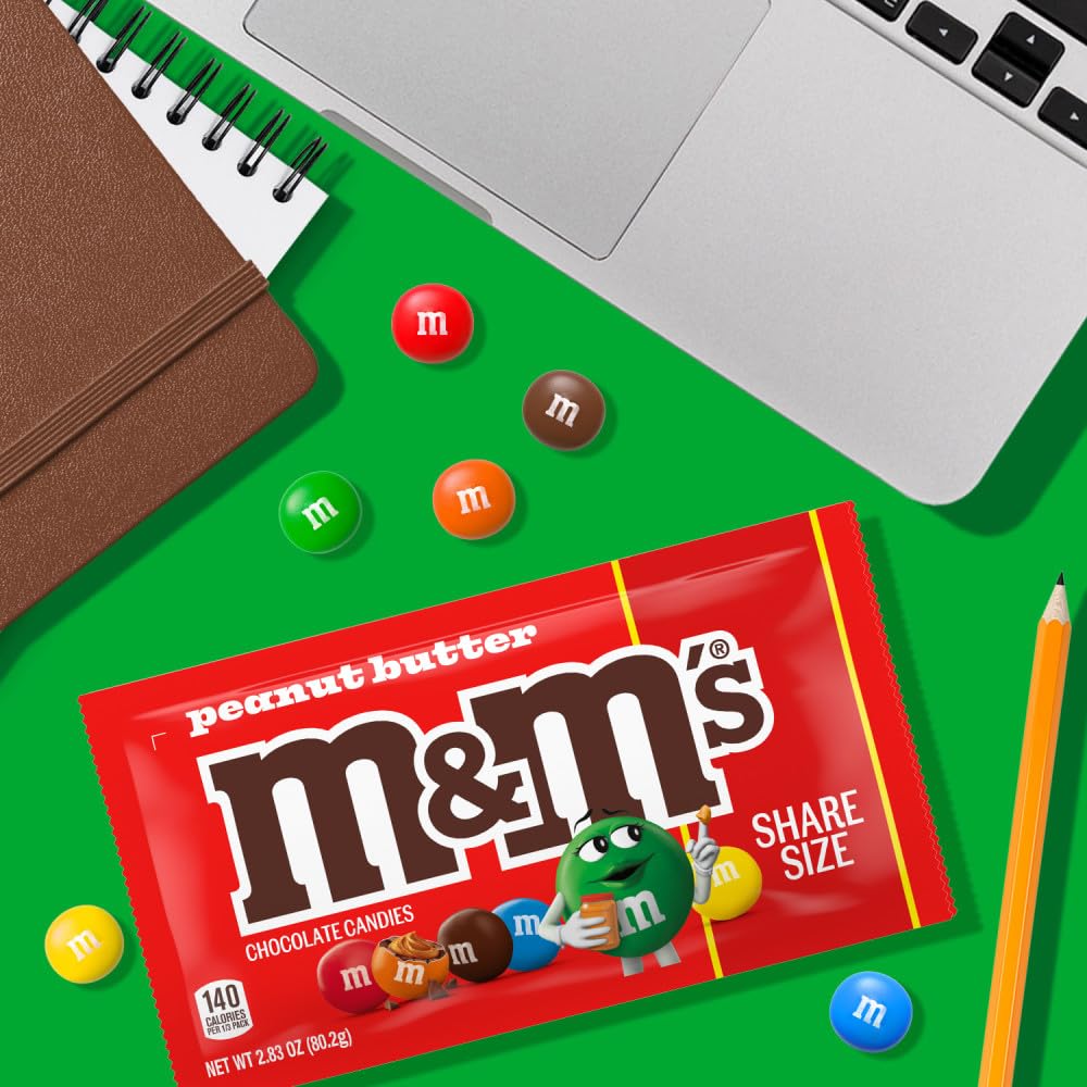 M&M'S Peanut Butter Chocolate Candy Sharing Size 2.83-Ounce Pouch