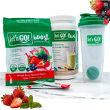 Let’z Go Mixed Berry 30-Day Smoothie Kit | Clean Energy Drink Mix (30 Pack) + Whey Isolate Protein (30 Servings) with Shaker Cup | Natural Caffeine