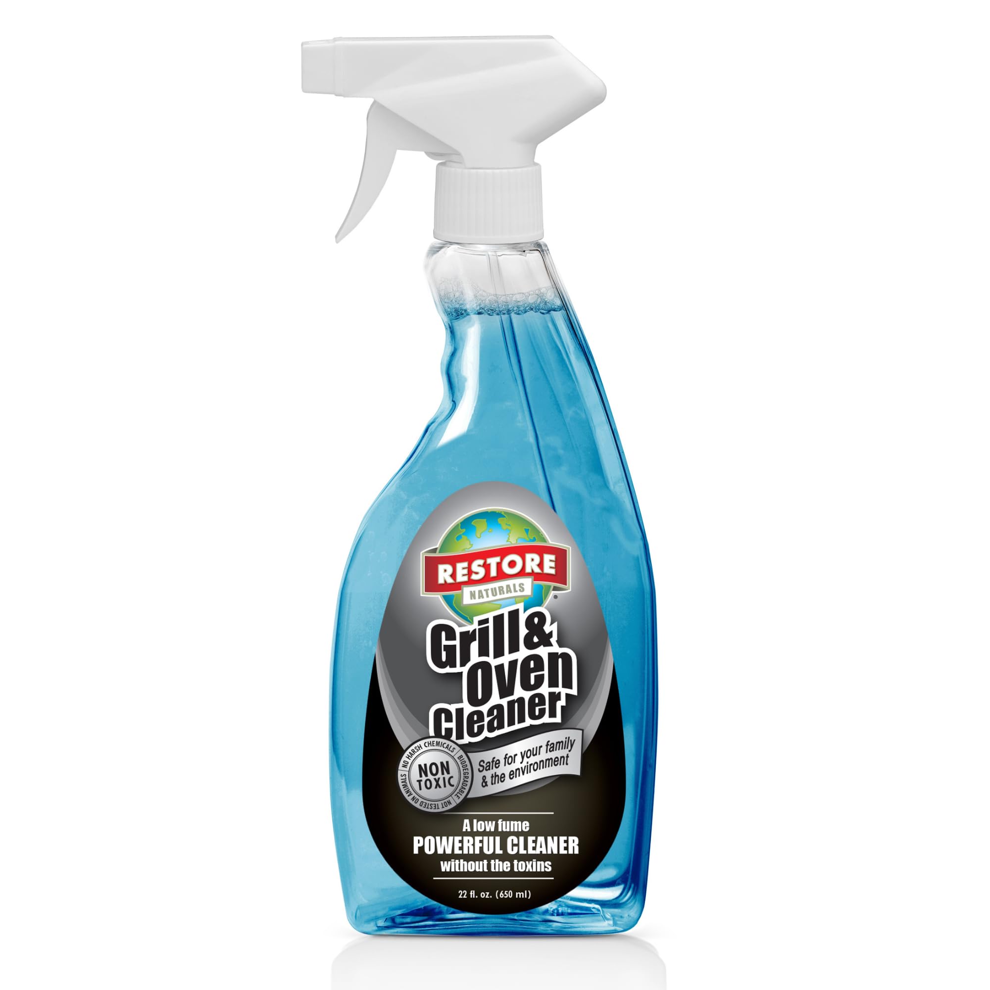 Restore Naturals Grill and Oven Cleaner - 22 Fl Oz - Plant Based Stove Cleaner | Low Fume | Non-Caustic, Powerful Formula | Cruelty-Free - 3 Pack