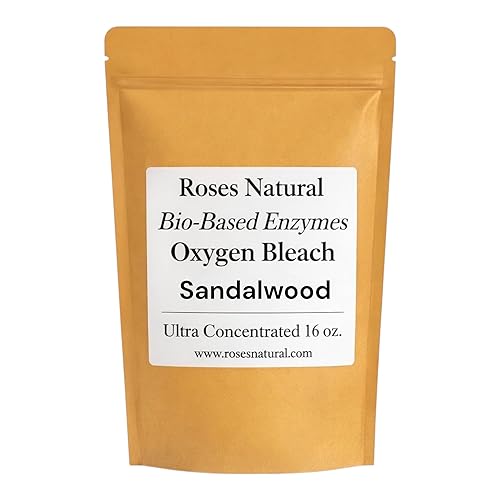 Roses Natural Bio-Based Enzyme Oxygen Bleach Powder, Chlorine Free Color Safe Brightener & Stain Remover, HE Safe Laundry Booster & Soak, 16 oz, Made