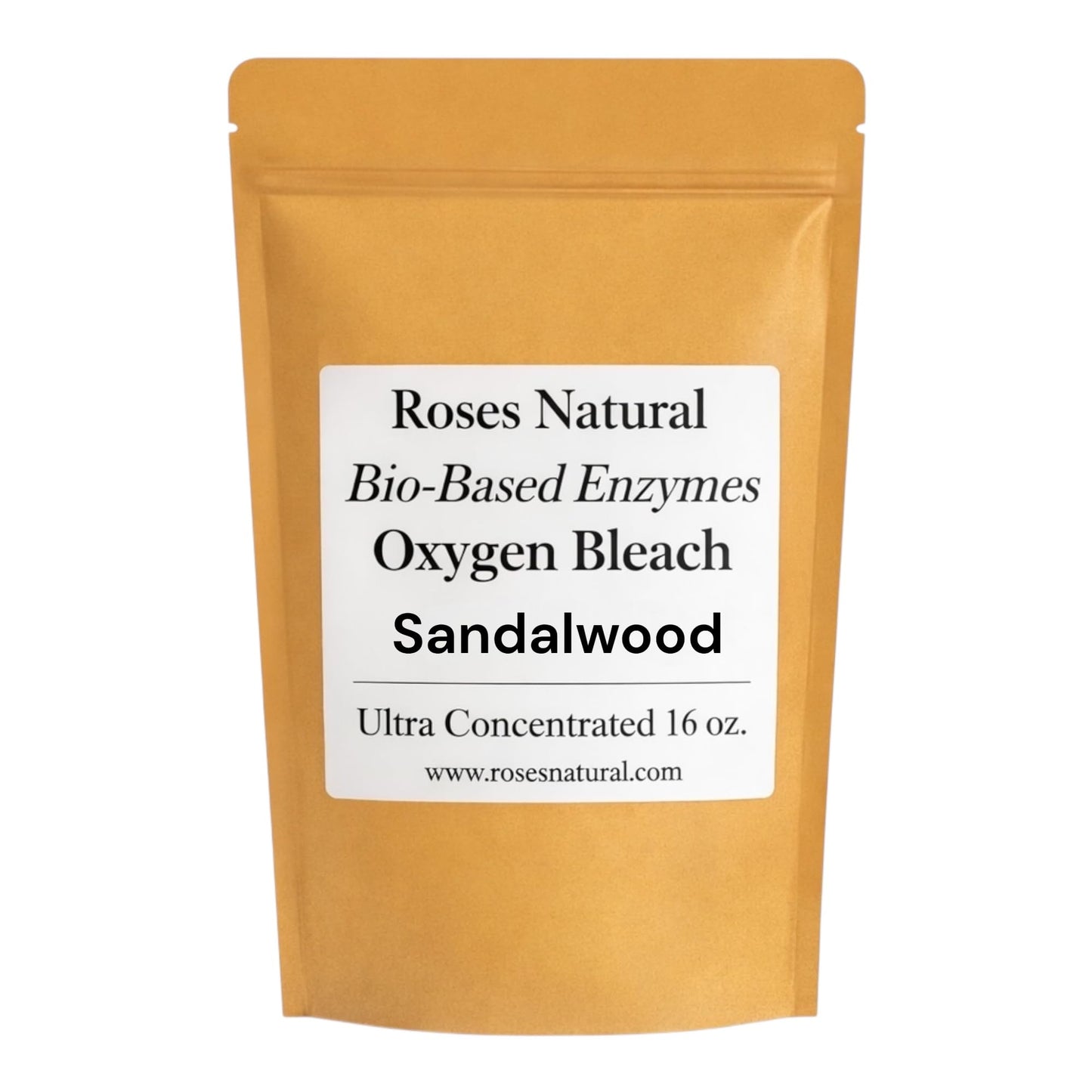 Roses Natural Bio-Based Enzyme Oxygen Bleach Powder, Chlorine Free Color Safe Brightener & Stain Remover, HE Safe Laundry Booster & Soak, 16 oz, Made