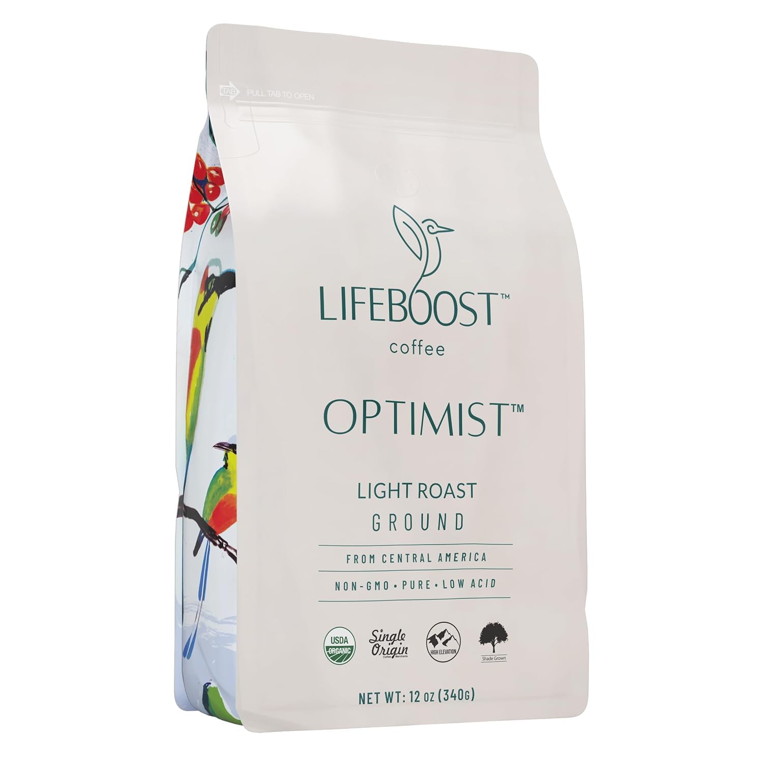 Lifeboost Light Roast Ground Coffee - Non-GMO Single Origin Low Acid Organic Light Roast Coffee - Third Party Tested For Mycotoxins & Pesticides