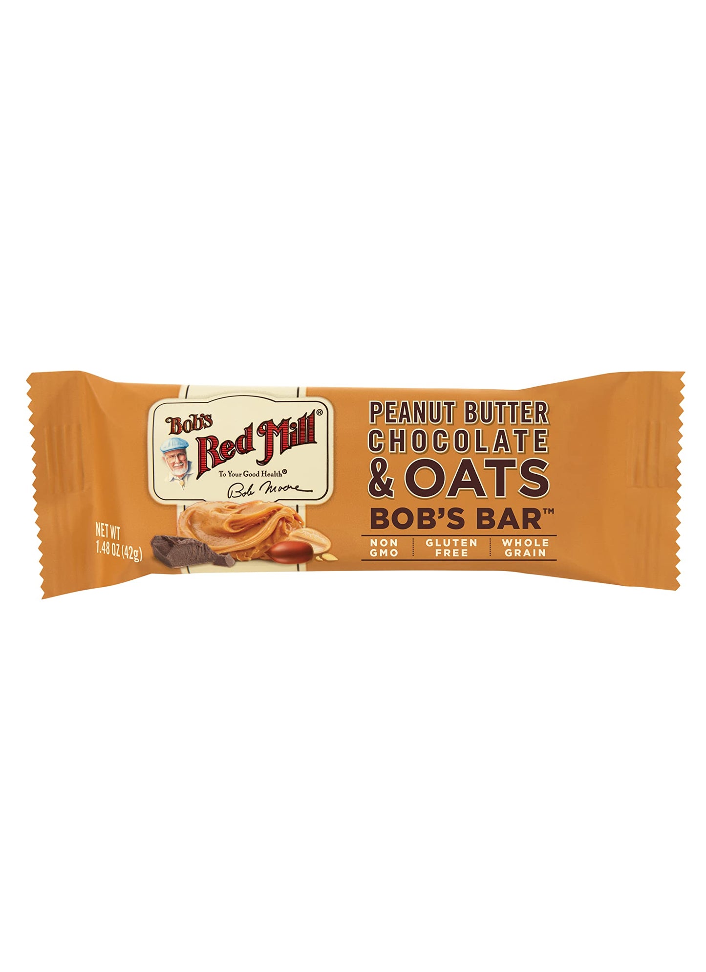 Bob's Red Mill 5pk PB Chocolate & Oats Bar, 5 bars (Pack of 1) - Non GMO, Gluten Free, Kosher
