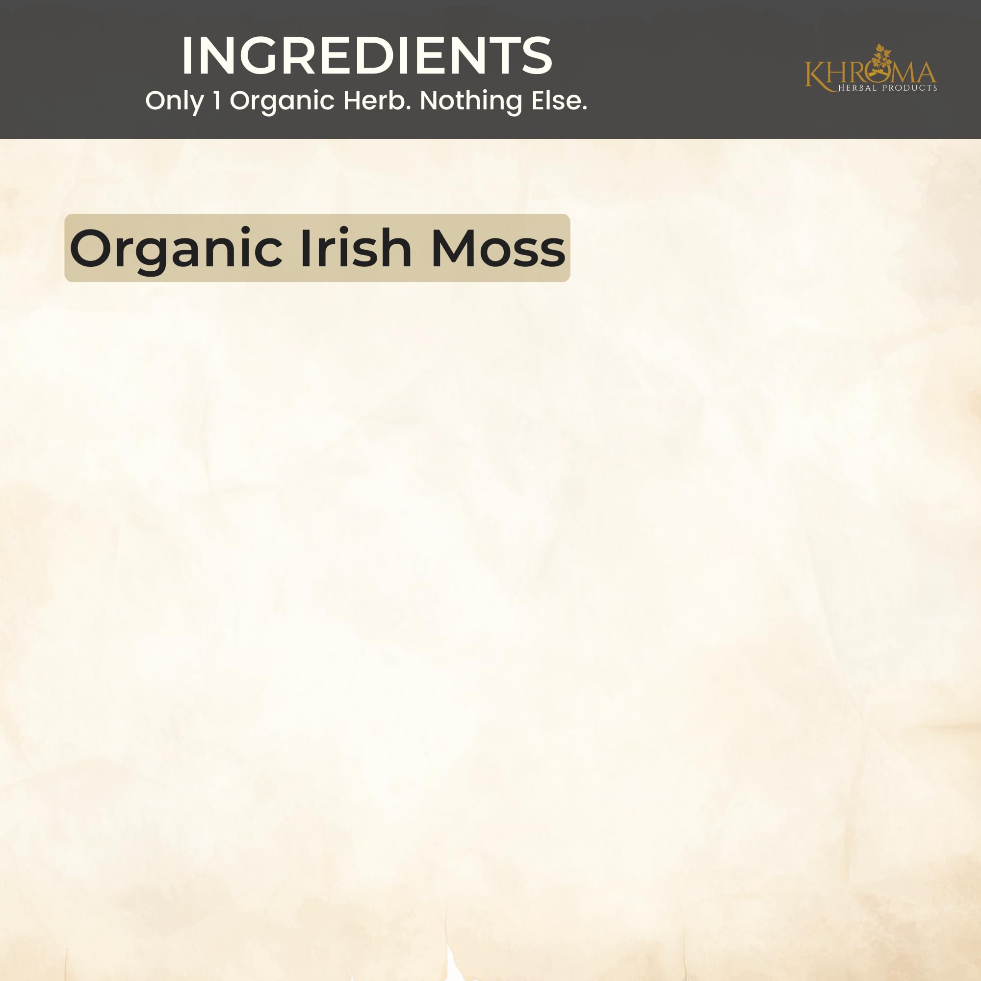 Organic Irish Moss - 2 oz in Glass Bottle - Khroma Herbal Products - Organic Sea Moss