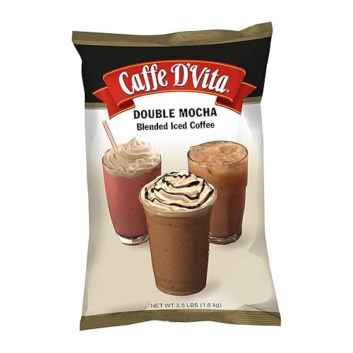 Caffe D'Vita Double Mocha Blended Ice Coffee - Mocha Frappe Mix, Blended Iced Coffee Mix, Gluten Free, No Cholesterol, No Hydrogenated Oils, No Trans