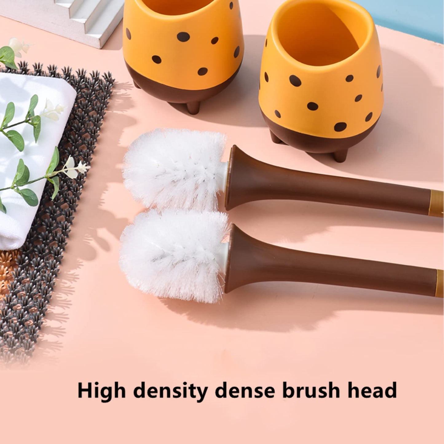 BoiMoe Toilet Brush and Plunger with Holder,Cute Toilet Brush for Bathroom Cleaning