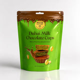 Nuts Factory Dubai Style Milk Chocolate Cups, Pistachio Cream & Crispy Kataifi Filling, Gourmet Filled Chocolate Dessert Treats, Resealable Pouch, 4.8