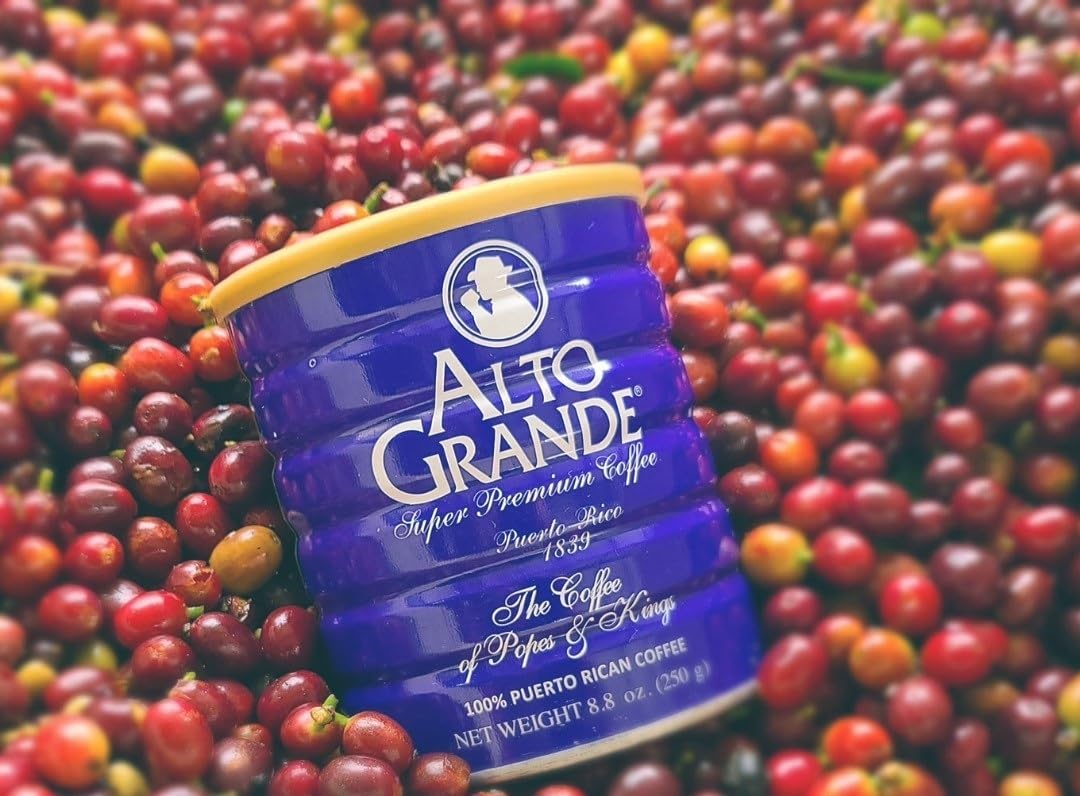 Alto Grande Arabica Medium-Dark Roast 8.8 Ounce, Yaucono Espresso Dark Roast 8.8 Ounce, Yaucono Medium Roast 10 Ounce, Ground Coffee Canisters Variety