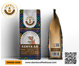 Premium Kenya AA - 100% Single-Origin Arabica Whole Roasted Coffee Beans - Light/Medium Roast - Ethically Sourced from Smallholder (women) Farmers in