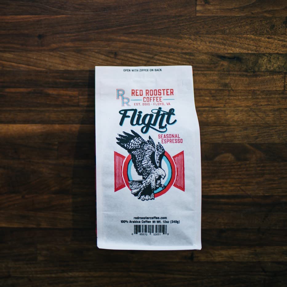 Red Rooster Coffee, Flight Seasonal Espresso - Light-Medium Roast Coffee - Notes of Cranberry, Dark Chocolate, Pear & Nutmeg - Blend of Washed