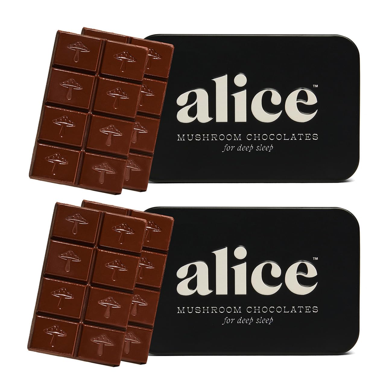 Nightcap 2-Pack | Functional Mushroom Chocolates | Supports Deep Sleep, Calm Mind, Stress Relief | Reishi, Magnesium, Zinc, L-Theanine & Chamomile |