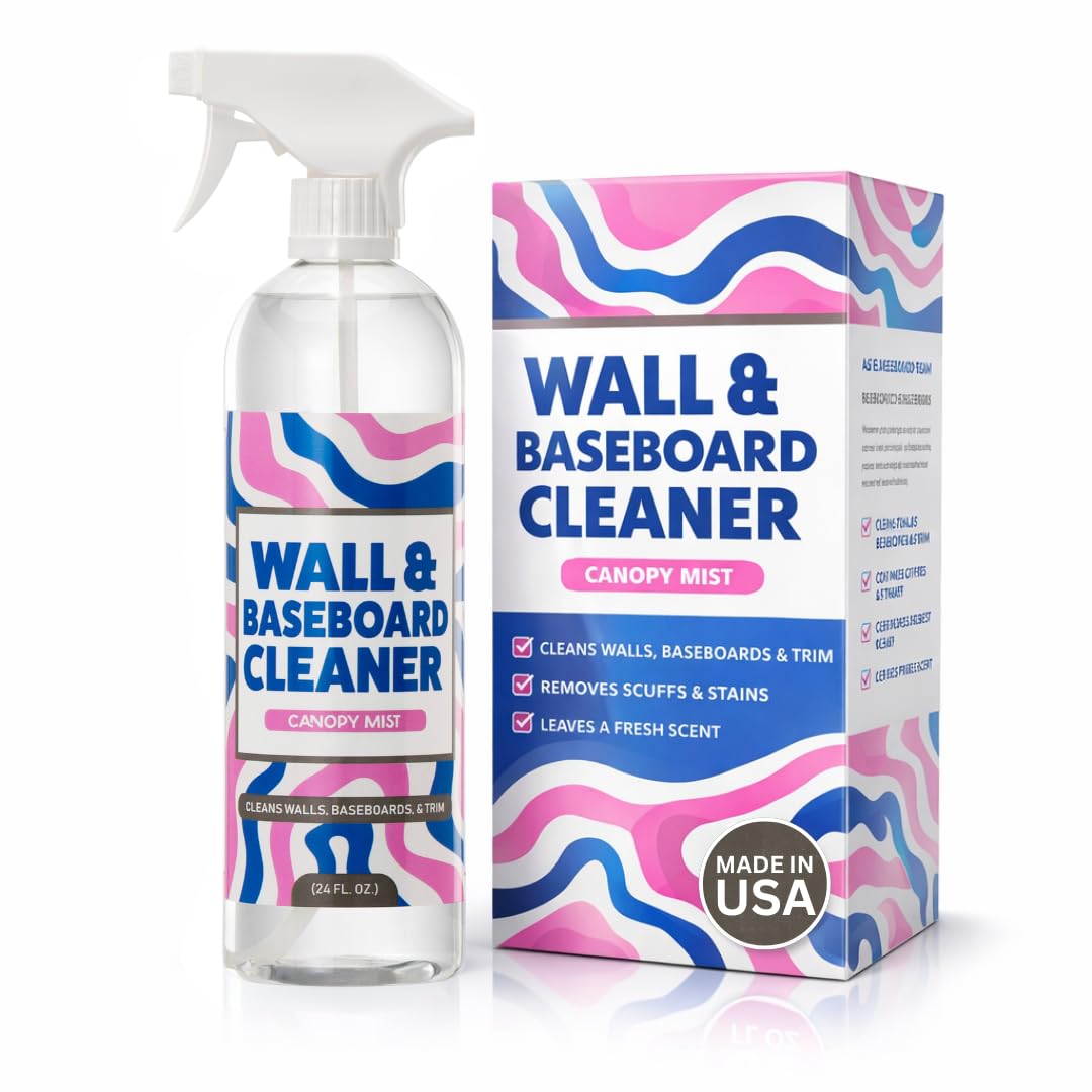 812 Wall & Baseboard Cleaner Spray - Safely Cleans Painted Walls, Baseboards, Kitchen Cabinets, Doors & More | Family & Pet Friendly | Made in America