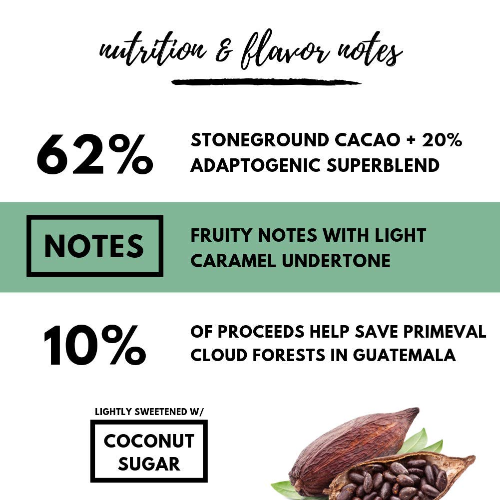 Mandala Superfood Bean-to-Bar Chocolate (2.2 oz Bar) Dairy-Free, Organic, Artisan, Healthy, Vegan, Made with Adaptogens (Cloud Forest, 3-pack)