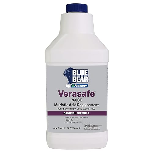 Blue Bear 760CE Verasafe Muriatic Acid Replacement Safer, Fume-Free, Non-Caustic Cleaner & Concrete Etcher Biodegradable Formula for Concrete, Metal