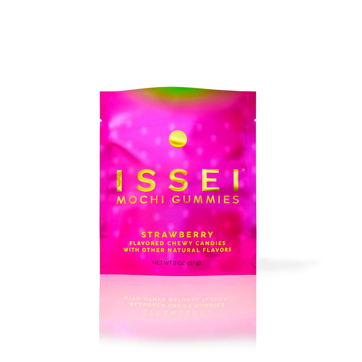 ISSEI Strawberry Mochi Gummies Chewy Candy | Pillowy Soft | Dye-Free with Colors from Natural Sources | Gelatin-Free | Plant-Based | Non-GMO | Award