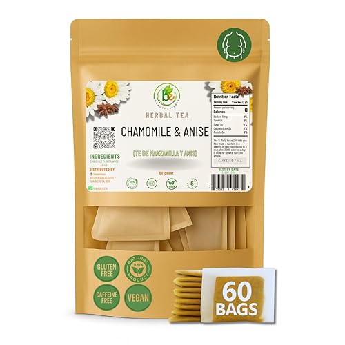 Manzanilla & Anís Té (Chamomile & Anise) - 60 Premium Tea Bags - 100% Natural Herbal Infusion - Traditional Digestive Comfort & Relaxation