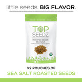 Top Seedz Certified Organic Gluten Free Vegan Sea Salt Roasted Seeds | 2-Pack | 6 Ounces | Made of Shelled Sunflower & Pumpkin Seeds, Sea Salt