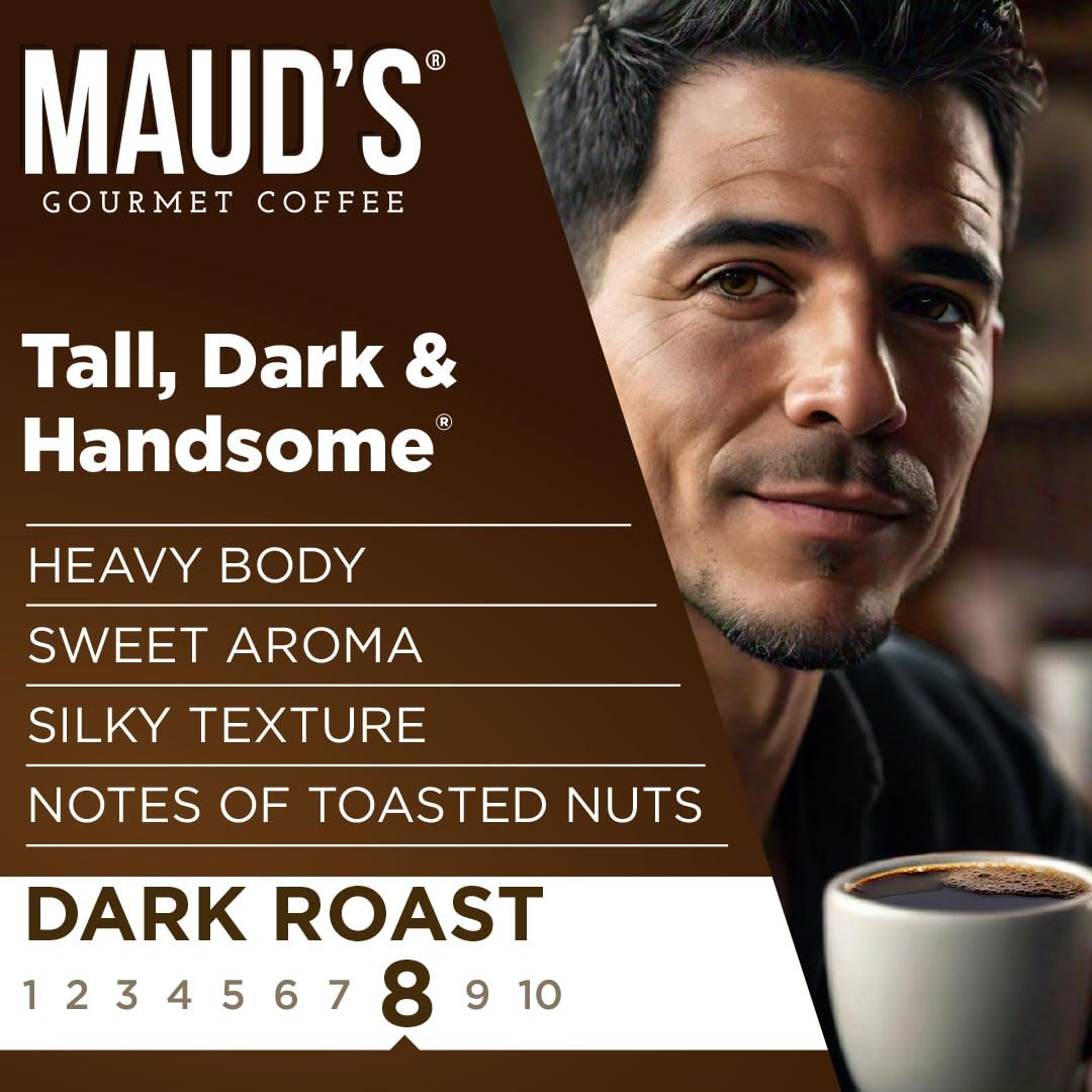 Maud's Dark Roast Ground Coffee, 3 Bags, (60oz), 100% Arabica Coffee, 156 Servings