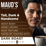 Maud's Dark Roast Ground Coffee, 3 Bags, (60oz), 100% Arabica Coffee, 156 Servings