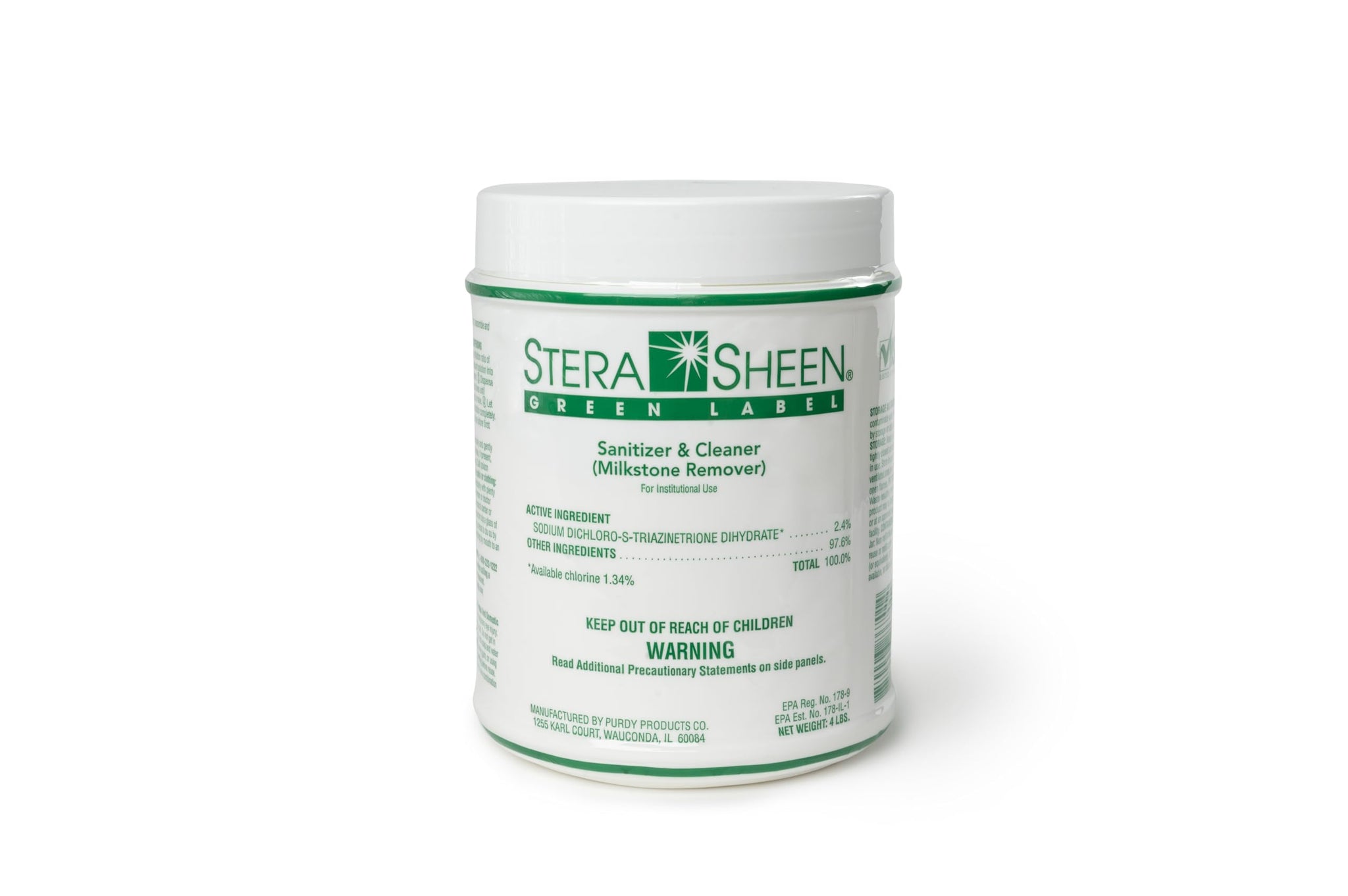 Stera Sheen 4lb Green Label Ice Machine & Ice Maker Cleaner + Sanitizer - Milkstone Remover & Descaler for Scotsman, Soft Serve Equipment