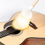 Wool Lambswool Cleaning Brush Duster,Wood Handle,Hanging Rope,Anti-Static,Comfortable Grips, for Piano,Guitar and Other Stringed Instruments