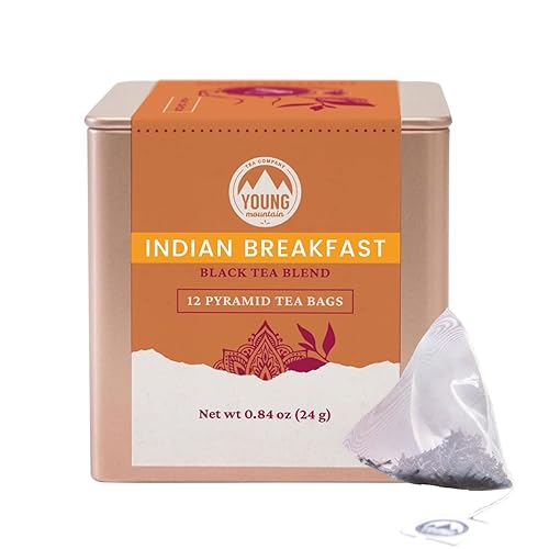 Young Mountain Tea Indian Breakfast Tea Bags, A Tribute to Indian Farmers with Organic Assam Black Tea & Organic Kumaon Black Tea Blended for a