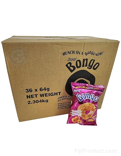 FIJI - Bongo Cheese Flavor Snack (Case Pack Of 36 x 64g EA) Real Unique Cheese Flavor