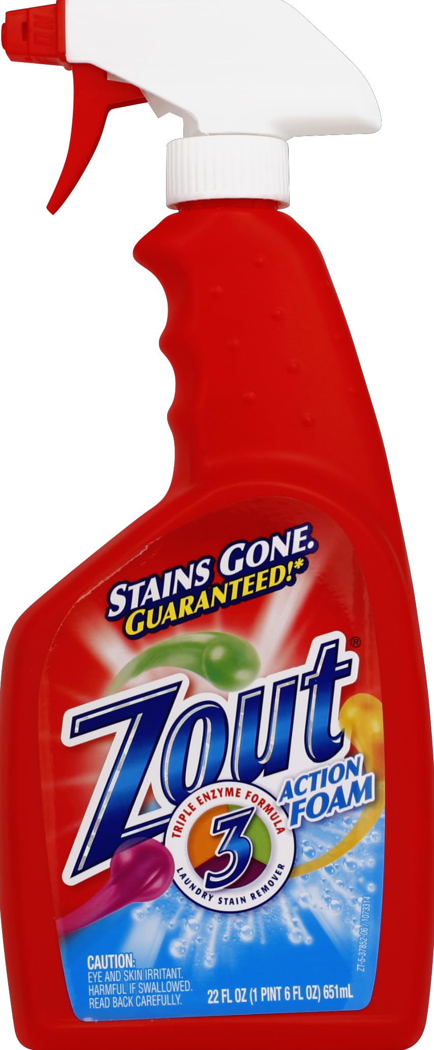 Zout Triple Enzyme Formula Laundry Stain Remover Foam, 22 Fl Oz (Pack of 1)