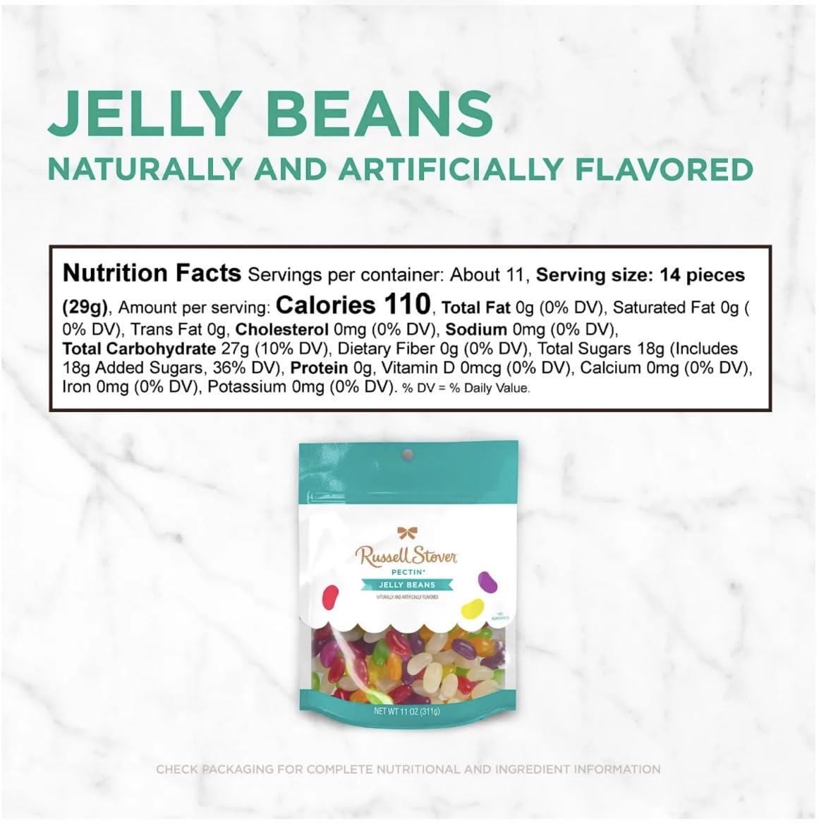 Russell Stover Assorted Pectin Jelly Beans Bag, 11 oz.