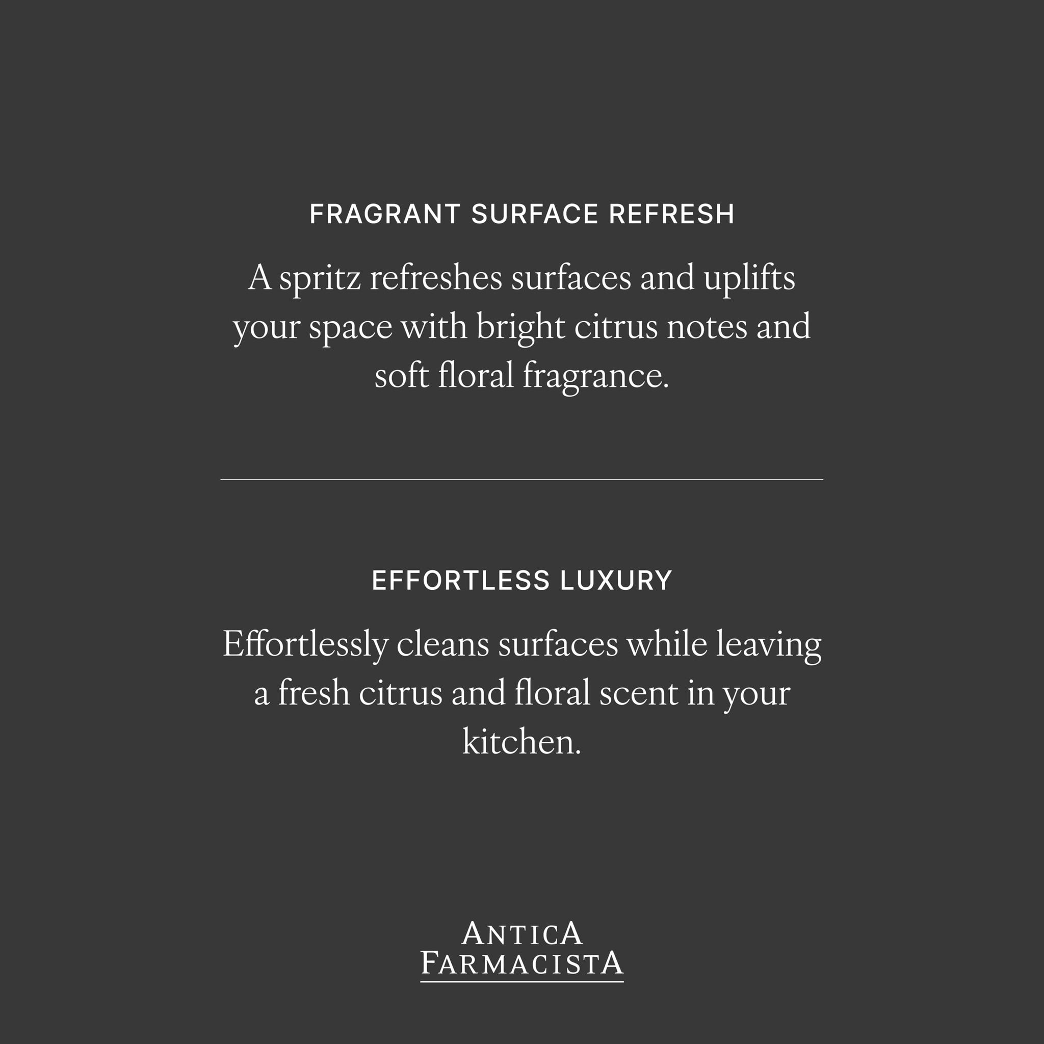 Antica Farmacista Counter Spray - Plant-Derived, Biodegradable Cleaning Solution - Luxurious Home Care Essentials - Housewarming Gift - Orange