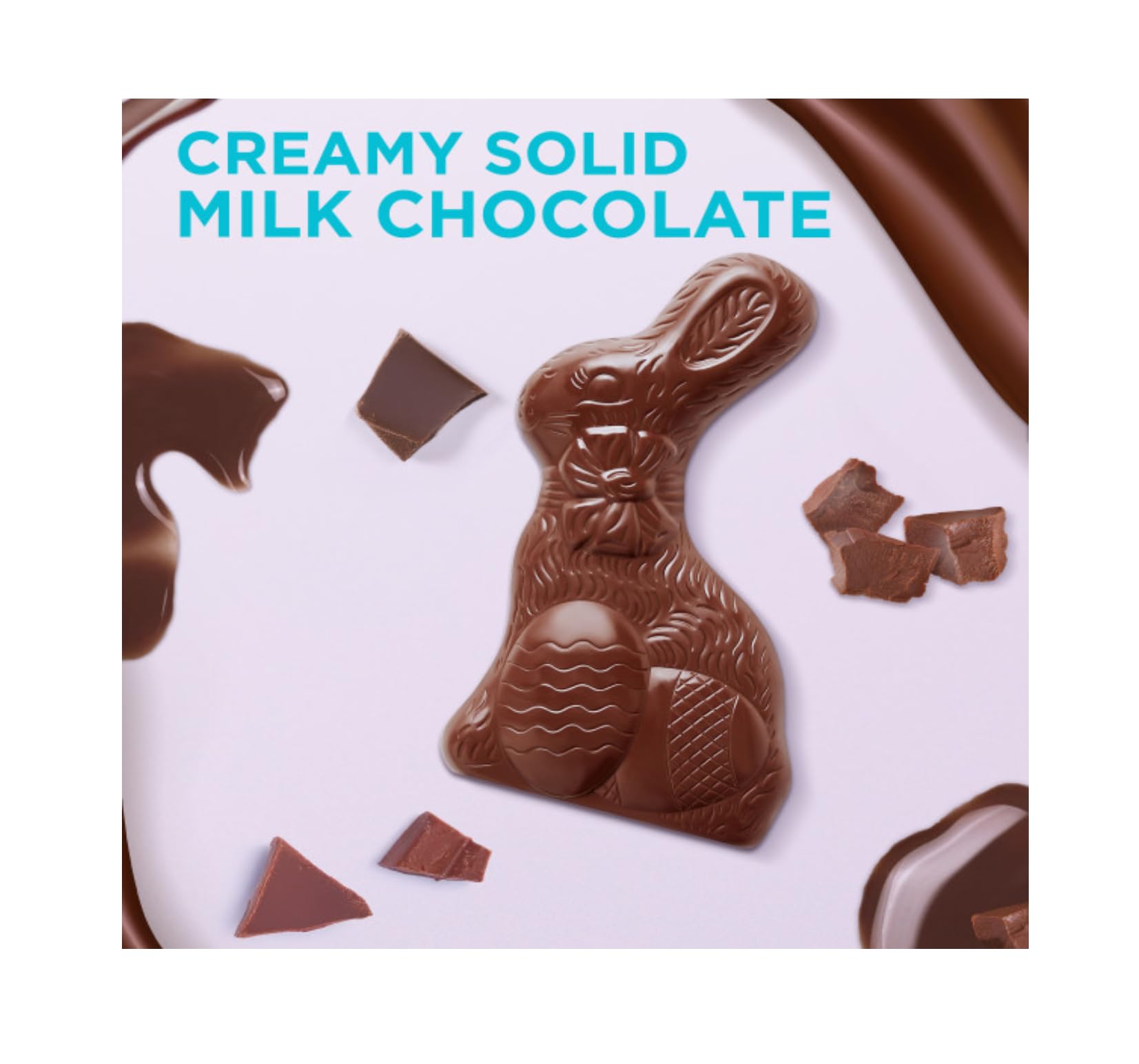 Russell Stover Milk Chocolate Bunnies - Pack of 2 - Solid Milk Chocolate - Perfect for Easter Baskets and For Sharing with Friends and Family - Great