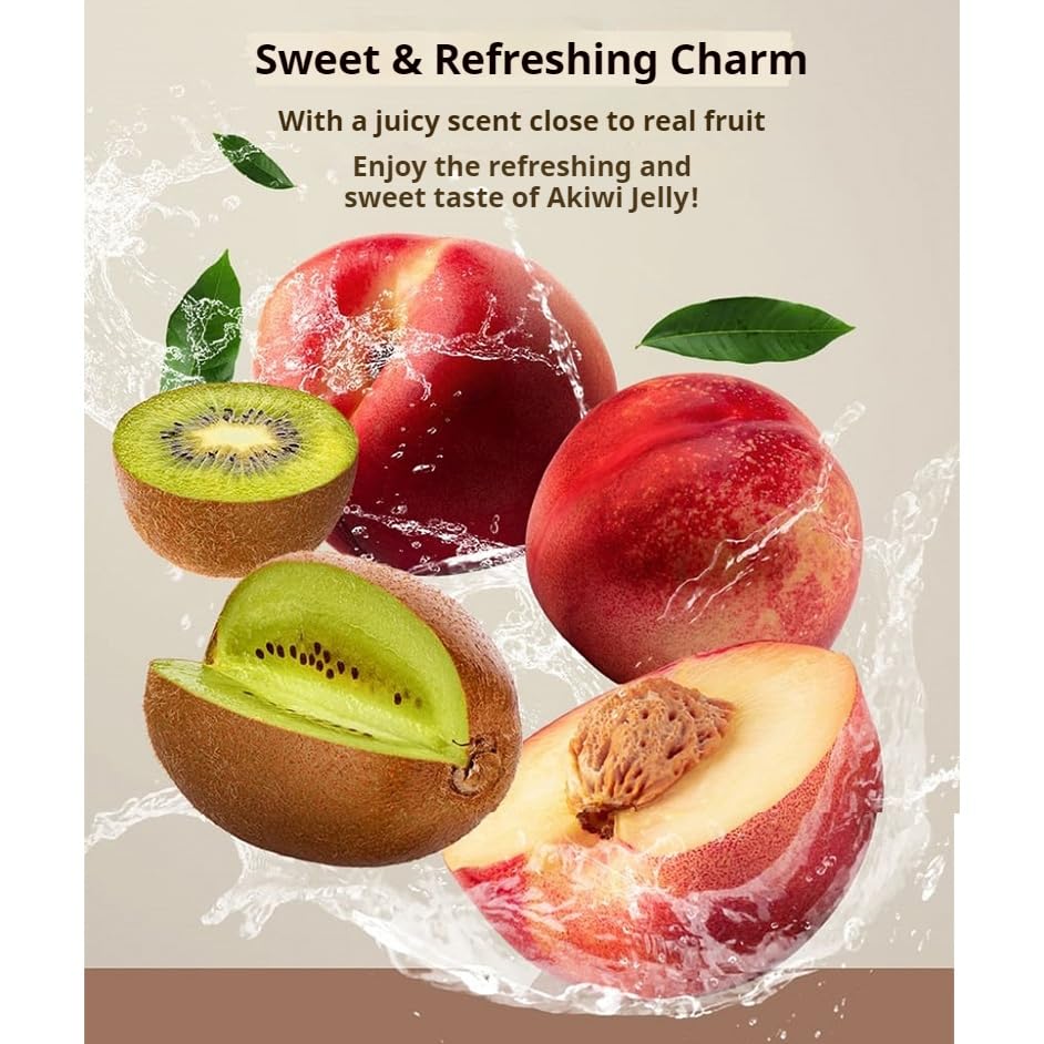 LOTTE ZERO Sugar Free Mixed Fruity Gummy Candy, Peach & Kiwi Flavored Jelly Drops, Sour and Sweet, Soft Chewy Crystal Fudge, 0 Fat/0 Cal, Light Taste