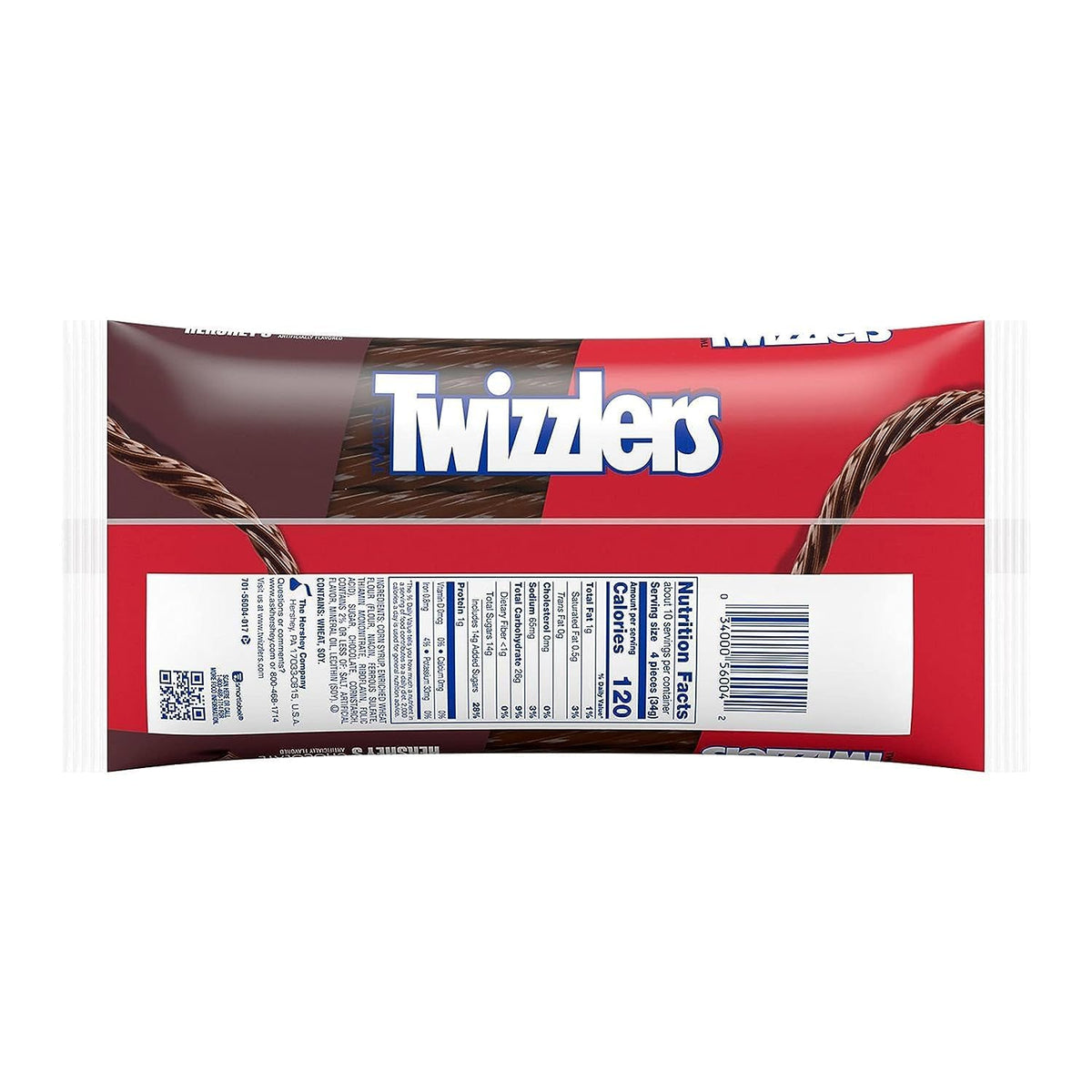 TWIZZLERS Chocolate Flavored Twists Candy, Low Fat, 2 Pack, 12 oz Bags