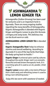 Herbal Cup Ashwagandha Tea, Organic Lemon Ginger, No Caffeine Herbal Teas (Organic Lemon Ginger, 16 Count (Pack of 6))