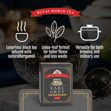 Royal World Loose Leaf Earl Grey Tea - Premium Blend of Bergamot & Ceylon Black Tea - Ideal for London Fog & Iced Drinks - Perfect for Recipes