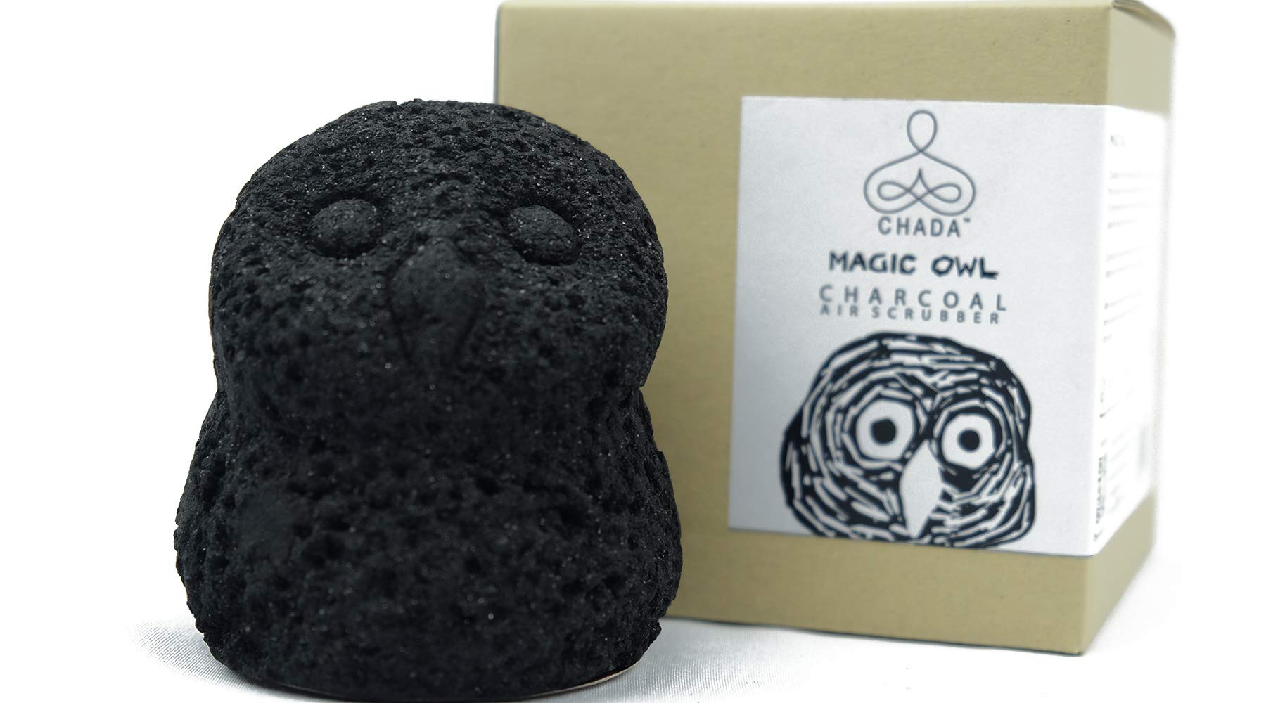 Chada Magic Owl Activated Charcoal Deodorizer - Natural Odor Eliminator, No Chemicals, Absorbs Smoke, 270g