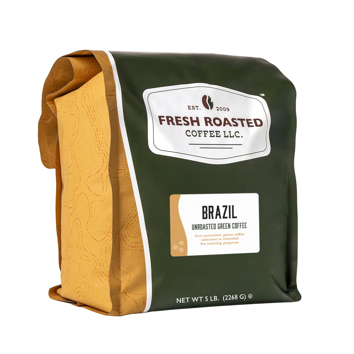 Fresh Roasted Coffee, Brazil Unroasted Green Coffee Beans for Home Roasting, Kosher, 5 lb (80 oz)