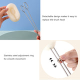 UtySty 3 Pack Sponge Bottle Brush with Long Handle Dish Cleaner Set Non Scratch Sponges Clips Adapter Glassware Cleaning Brush Kit for Drinking