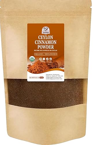 52USA Organic Ceylon Cinnamon Powder, 8oz Resealable Bag | True Cinnamon from Sri Lanka, Non-GMO, Gluten-Free, Freshly Ground for Baking, Cooking