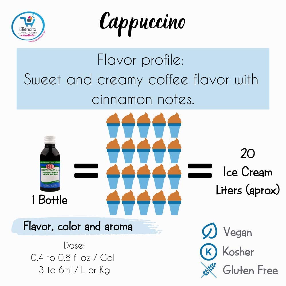 Deiman Artificial Food Flavoring Cappuccino Concentrate D-15 (4 fl oz)
