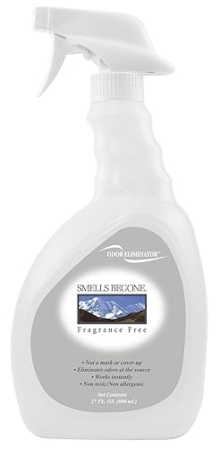 SMELLS BEGONE 27 oz Air Freshener Spray - Odor Eliminator - Eliminates Odors from Smoke, Trash Cans, Pets, Cars and Boats - Fragrance Free
