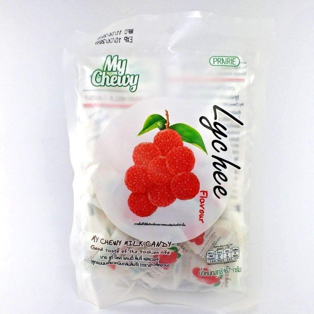 My Chewy Milk Candy, Soft Chewy Candy 19 tablet, Size 67g X 2 Packs (Lychee Flavour)