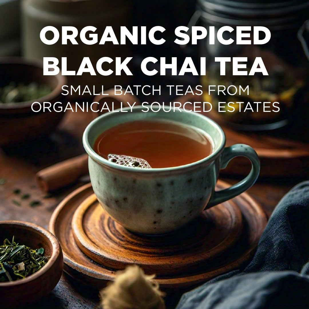 Maud's Organic Chai Tea Pods, 24 ct, Single Serve Tea Pods - 100% Gourmet Blended Tea Leaves, Compatible with Keurig K Cups Maker