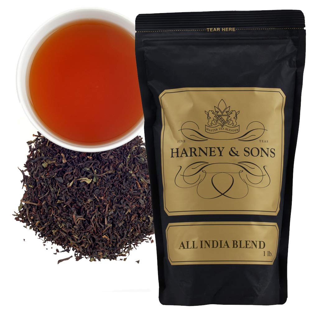 Harney & Sons All India Blend Loose Leaf Black Tea - Robust Indian Tea Blend, Caffeinated, 16 oz Bag
