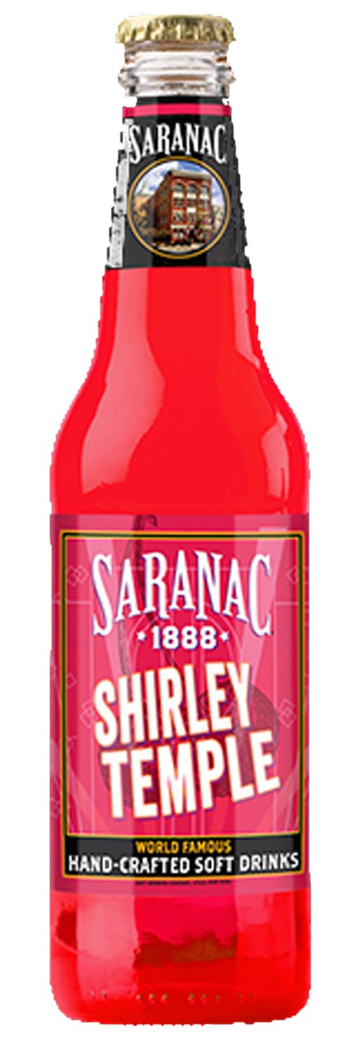 Saranac World Famous Hand-Crafted Shirley Temple Soda Soft Drink, 12 fl oz (12 Glass Bottles)